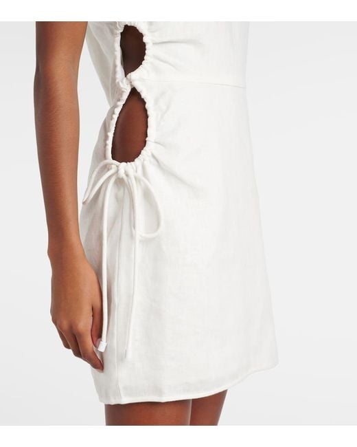 Sir White D'Orsay Linen Minidress