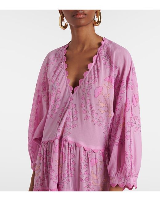 Juliet Dunn Pink Bedrucktes Maxikleid Aus Baumwolle