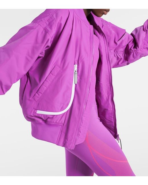 Chaqueta bomber con logo de apliques Adidas By Stella McCartney de color Purple