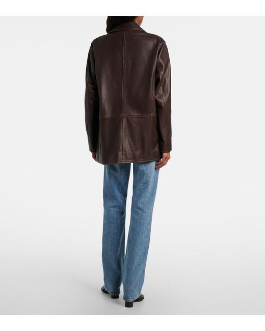 FRAME Blue Vertical High-Rise Straight Jeans