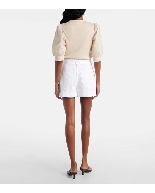 Veronica Beard White Agee Cotton-Blend Skort