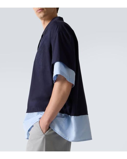 Camisa Bowling De Popelin De Algodon Loewe de hombre de color Blue