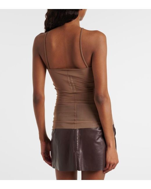 Rick Owens Brown Sl Combo Semi-Sheer Top