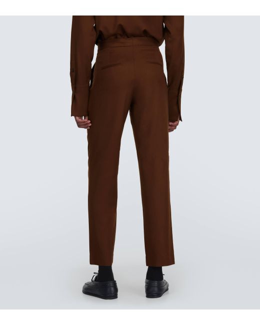 King & Tuckfield Brown Cotton And Linen Pants for men