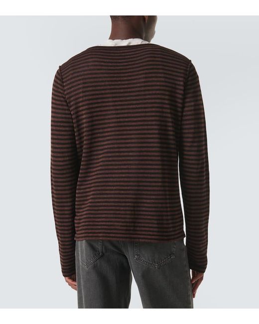 The Row Brown Lillard Striped T-Shirt for men