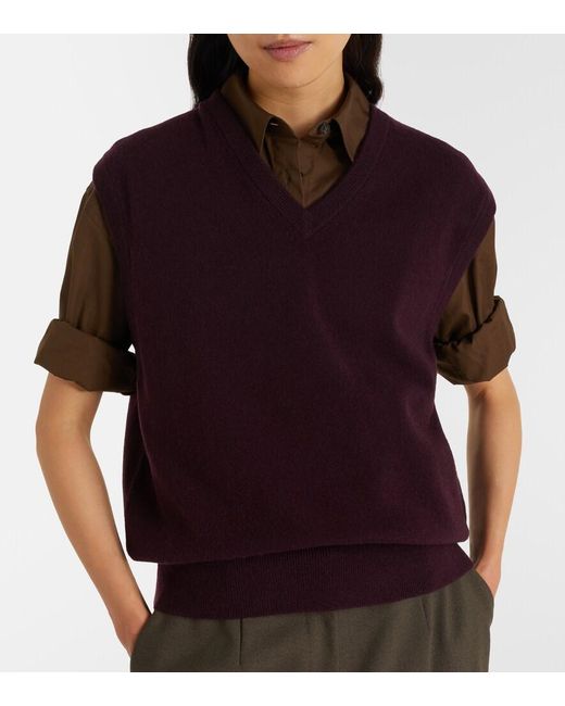 Extreme Cashmere Red N°243 Spencer Cashmere-Blend Sweater Vest