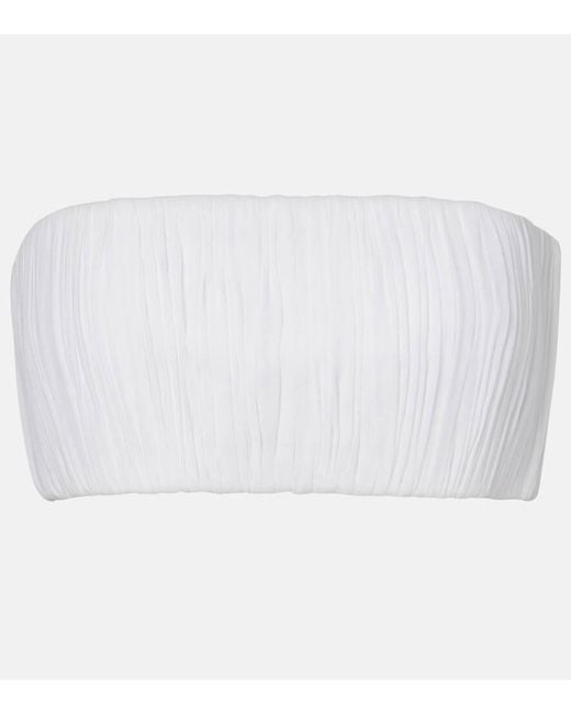 Alaïa White Ruched Bandeau Top