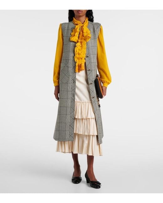 Valentino Yellow Crepe De Chine Shirt