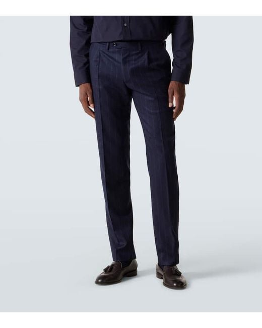 Traje De Lana Y Cachemir A Rayas Kiton de hombre de color Blue
