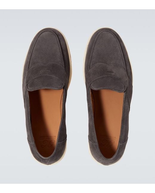 George Cleverley Loafers Joey Ii Aus Veloursleder in White für Herren