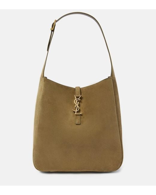Borsa Le 5 a 7 Large in suede di Saint Laurent in Brown
