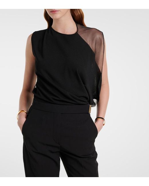 Sportmax Black Geranio Asymmetric Top