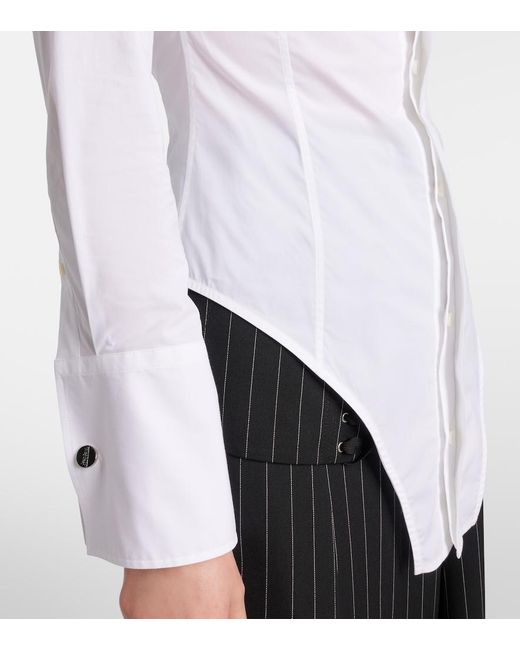 Jean Paul Gaultier White Cotton-Blend Poplin Shirt
