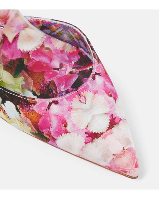Christian Louboutin Pink Iriza 100 Floral Crepe Satin Pumps