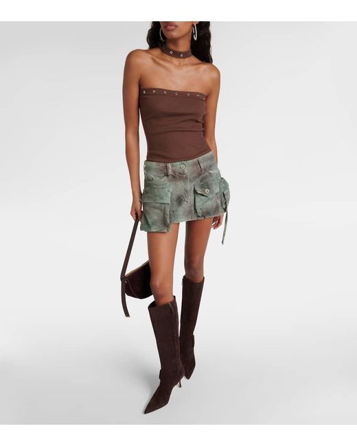 Manolo Blahnik Brown Stiefel Bayhi Gala 70 Aus Veloursleder