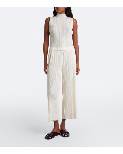 Pleats Please Issey Miyake White Monthly Colors: August Pleated Top