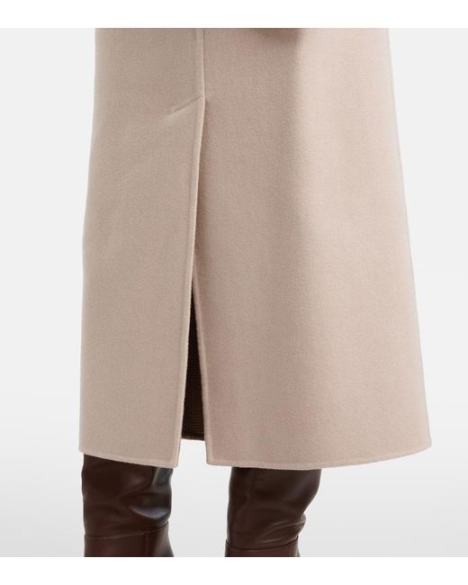 Max Mara Natural Zuppa Wool And Cashmere Wrap Skirt