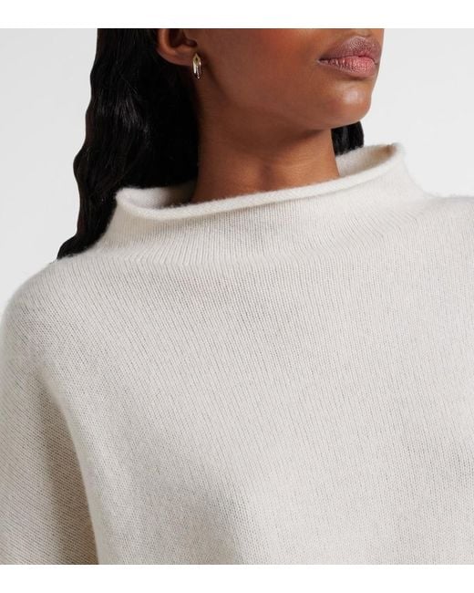Lisa Yang White Sandy Cashmere Turtleneck Sweater