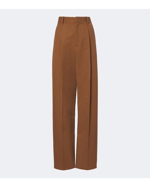 Tod's Brown Cotton Wide-Leg Pants