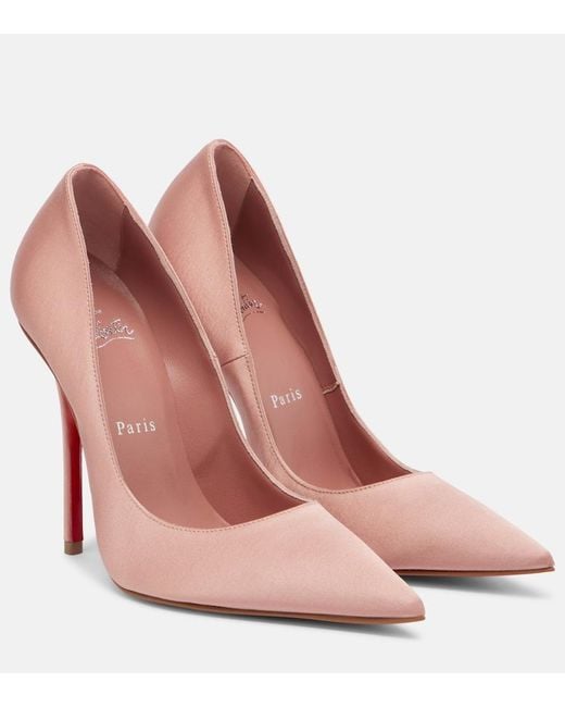Christian Louboutin Pink Miss Z 120 Crepe Satin Pumps