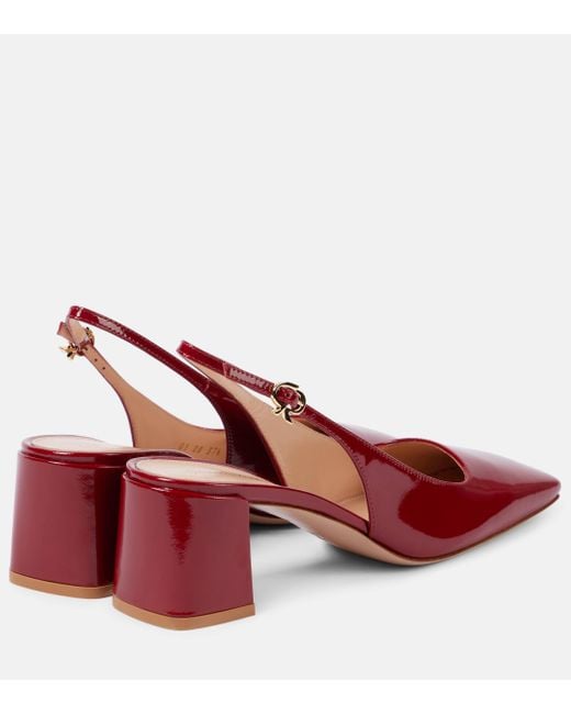 Gianvito Rossi Red Freeda Patent Leather Slingback Pumps