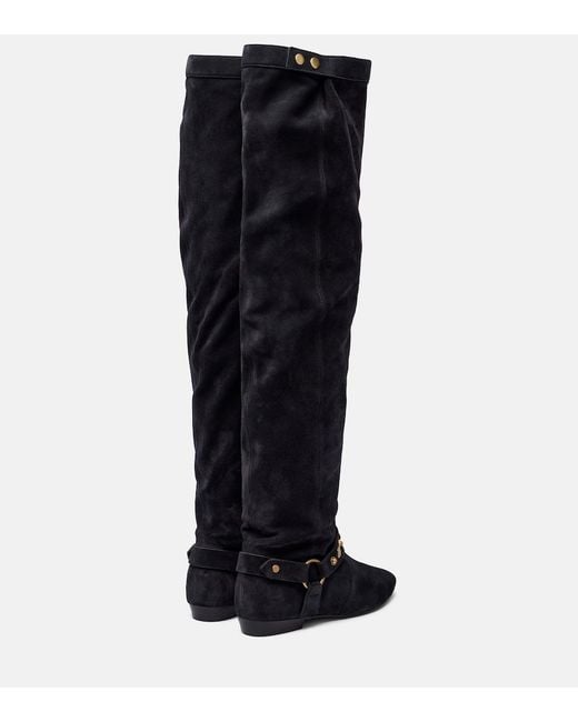 Isabel Marant Black Selize Suede Over-The-Knee Boots
