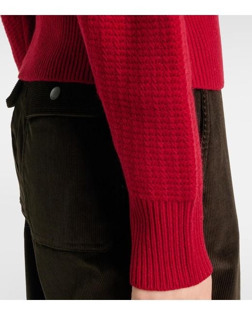 Max Mara Red Bessica Wool And Cashmere Turtleneck Sweater