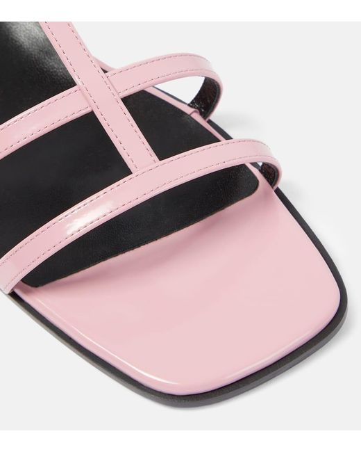 Gucci Pink Slim Horsebit Flat Sandal