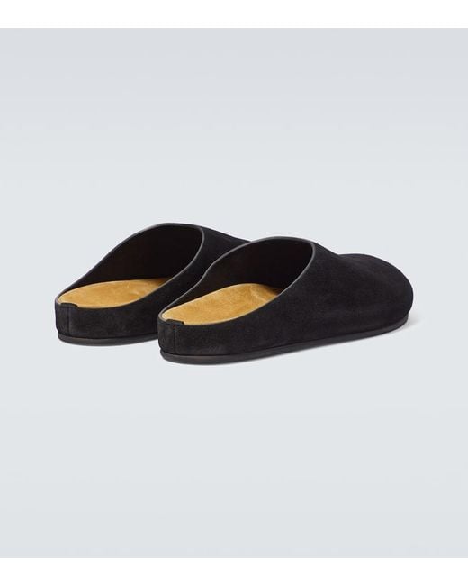 The Row Slippers Hugo Aus Veloursleder in Black für Herren