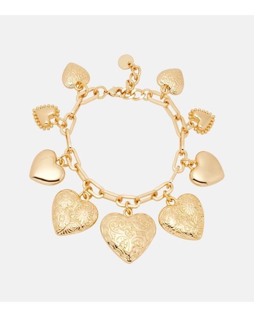 Self-Portrait Metallic Engraved Charm Bracelet