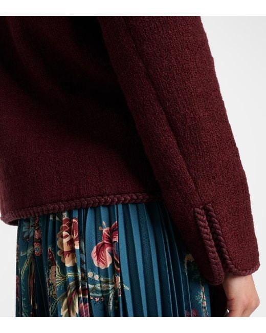 Etro Purple Double-Breasted Wool And Mohair Jacket