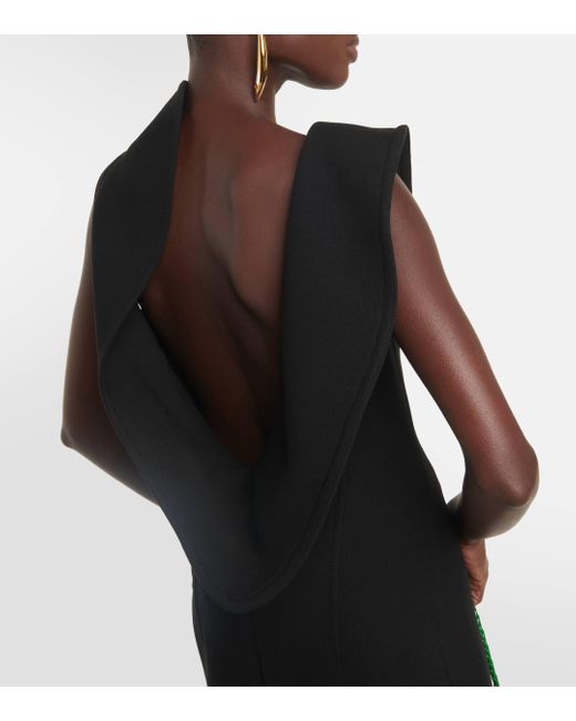 Robe Asymétrique En Serge Bottega Veneta en coloris Black