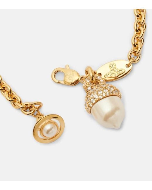 Vivienne Westwood Metallic Lucille Embellished Chain Bracelet