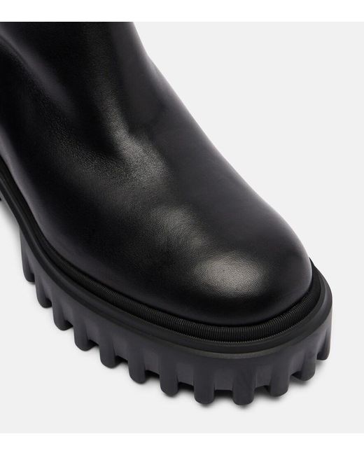 Hogan Black H700 Leather Mid-Calf Boots