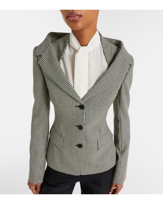 McQueen Gray Gingham Layered Blazer