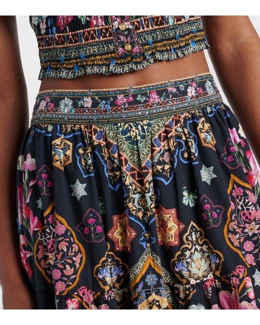 Camilla Multicolor Maxirock Aus Popeline Mit Kristallen