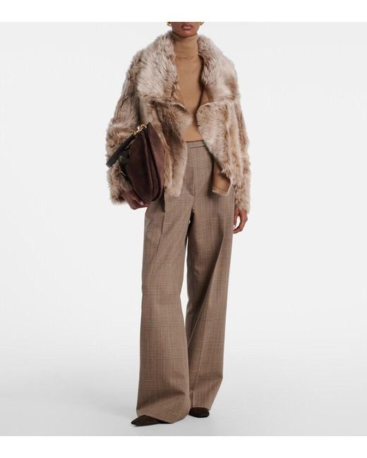 Yves Salomon Natural Reversible Shearling Wrap Jacket