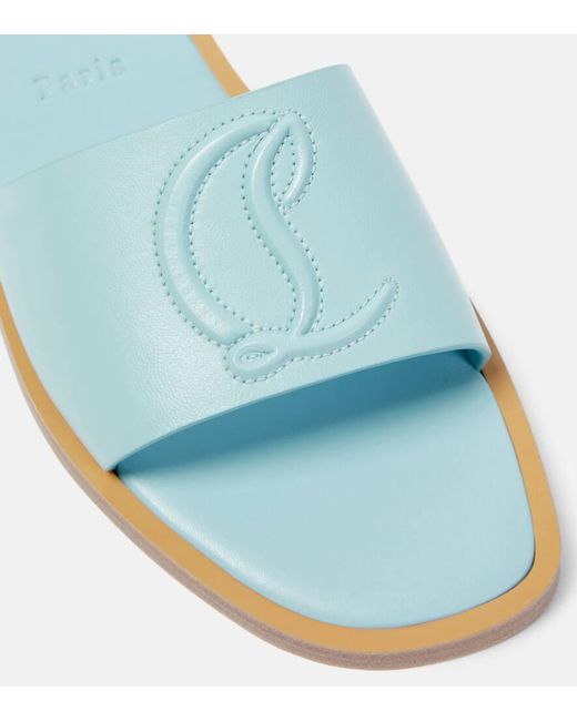Christian Louboutin Blue Cl Mule Leather Sandal