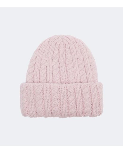 Moncler Pink Cable-Knit Alpaca And Wool-Blend Beanie