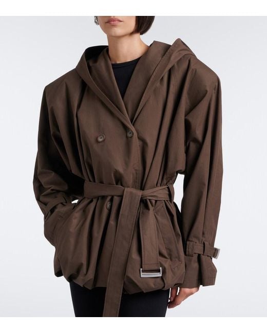 Chaqueta De Algodon Con Capucha Y Cinturon Magda Butrym de color Brown