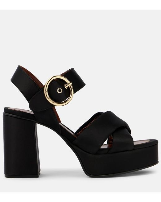 See By Chloé Black Lyna Leather Platform Sandals