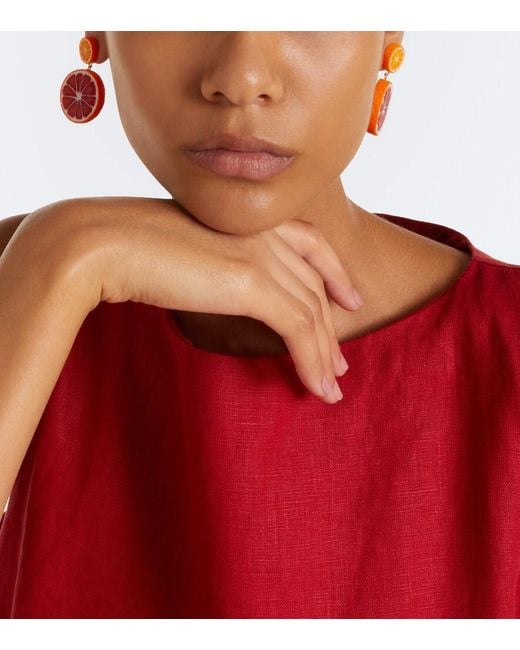 Jennifer Behr Red Citrone Drop Earrings