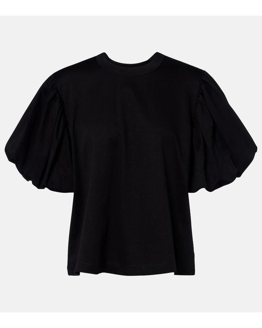 Noir Kei Ninomiya Black Puff-Sleeve Cotton Jersey T-Shirt