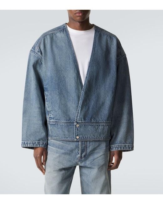 Fear Of God Blue Faded Denim Jacket for men