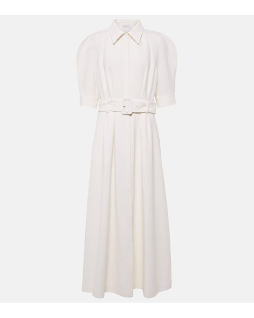 Gabriela Hearst White Angus Virgin Wool Shirt Dress