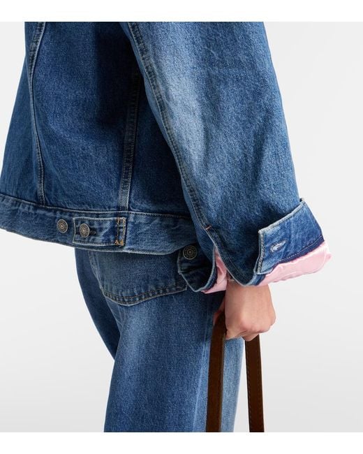 Acne Blue Teddy-Trimmed Denim Jacket