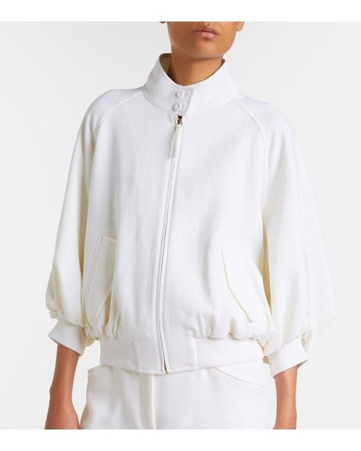 Gabriela Hearst White Aluin Virgin Wool Bomber Jacket