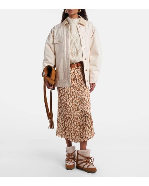 Isabel Marant Brown Nowles Shearling And Suede Snow Boots