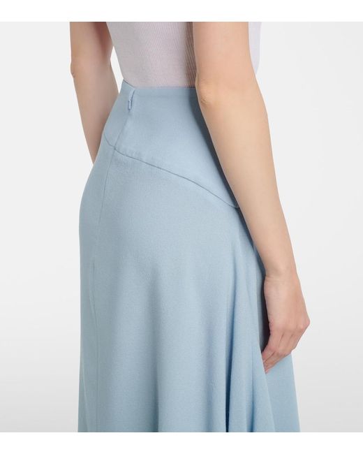 Erdem Blue Virgin Wool Midi Skirt