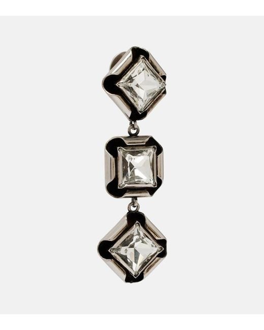 Givenchy Black Crystal-Embellished Drop Earrings